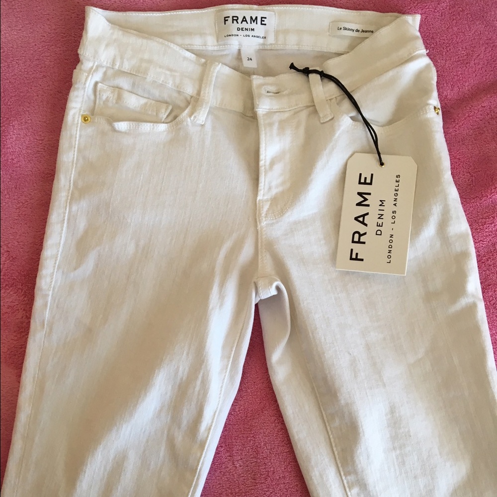 White Frame skinny jeans 24